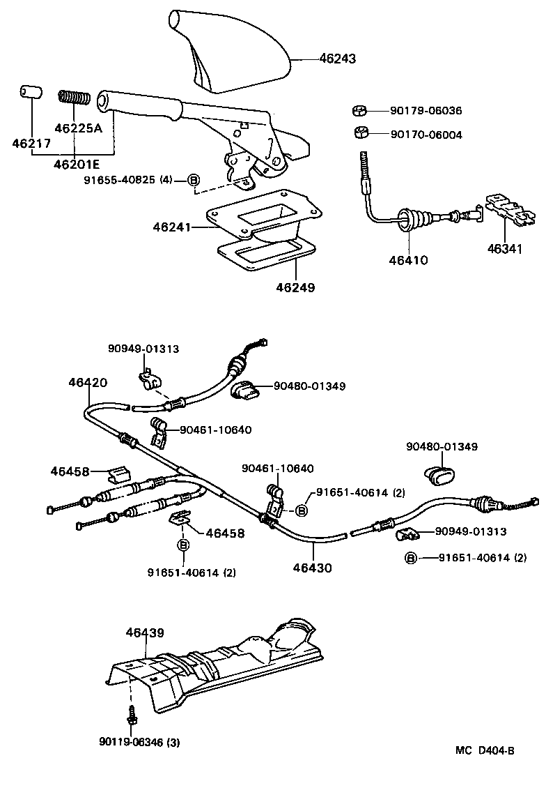 Toyota 46201-10072-05 LEVER SUB-ASSY, PARKING BRAKE