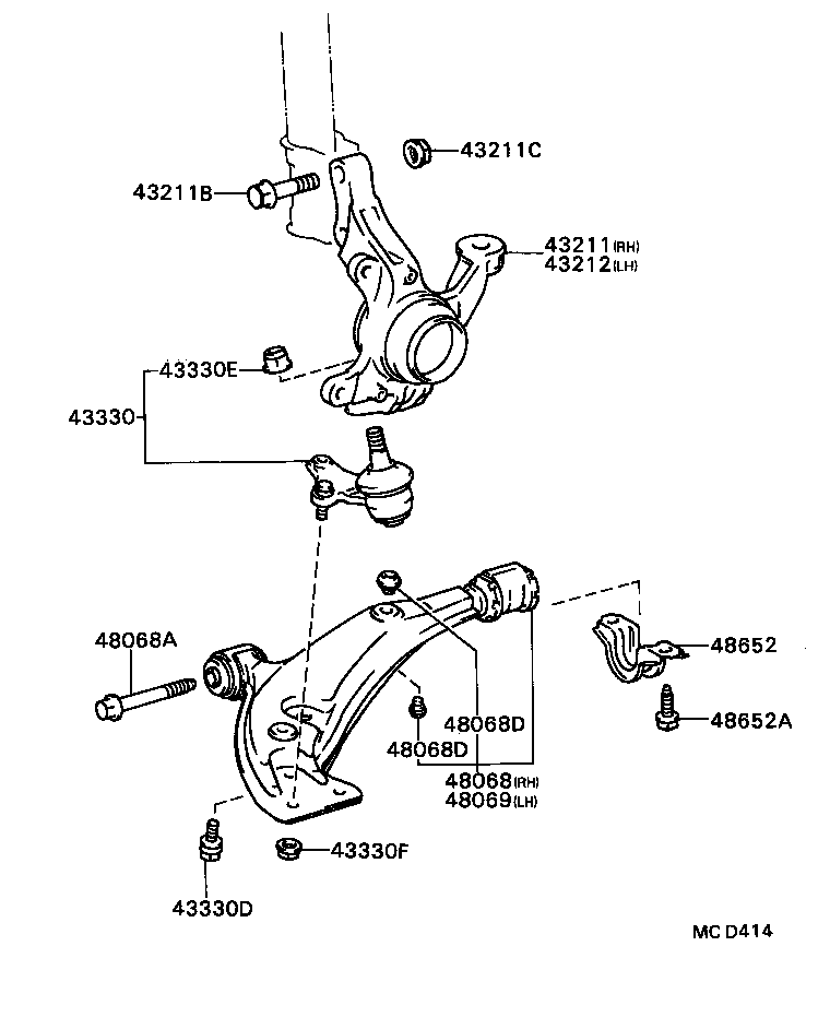 43211-16030 KNUCKLE, STEERING, RH product image