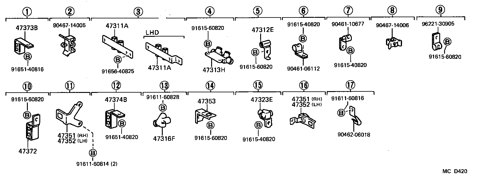 47311-26260 TUBE, FRONT BRAKE, NO.1 product image