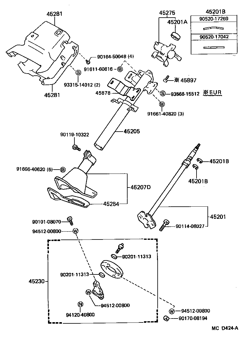 45307-36160 BRACKET, STEERING COLUMN, UPPER product image