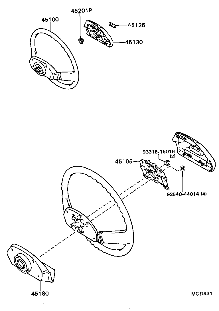 45125-16340 MARK, STEERING WHEEL PAD product image