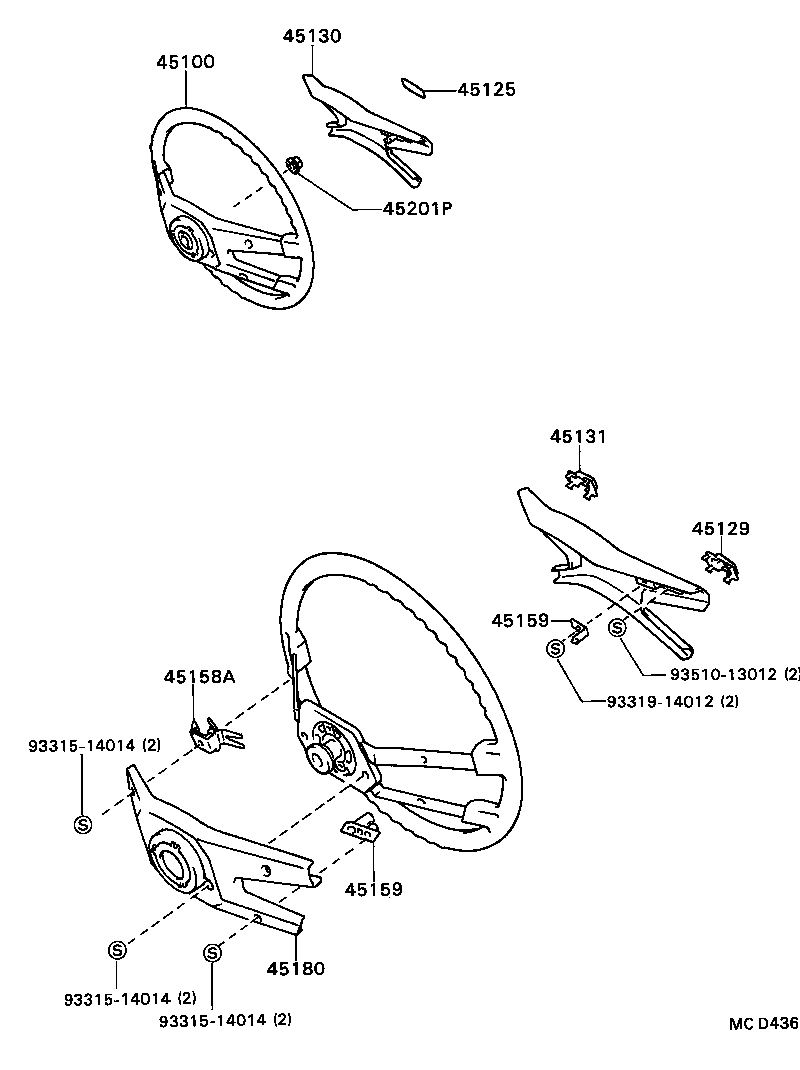 45125-16340 MARK, STEERING WHEEL PAD product image