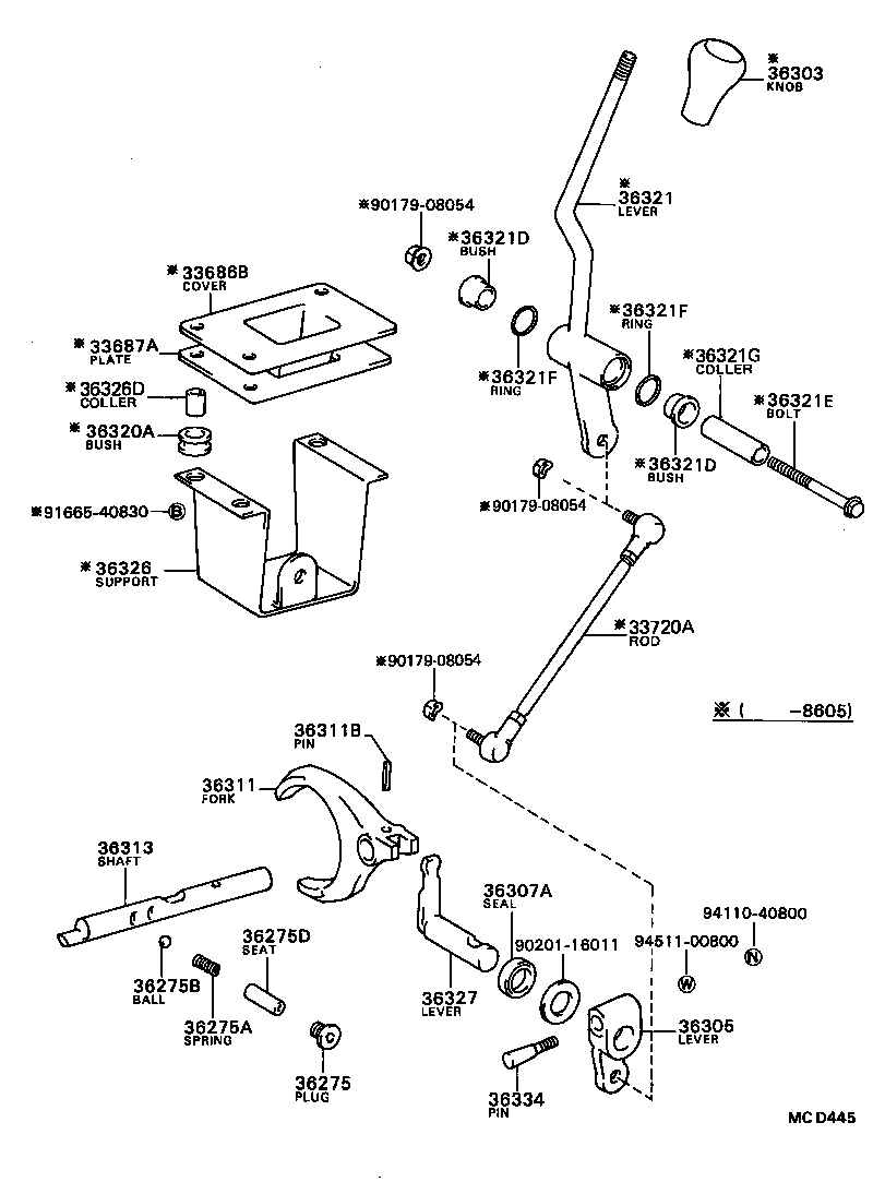 33720-16020 ROD ASSY, GEAR SELECTING product image