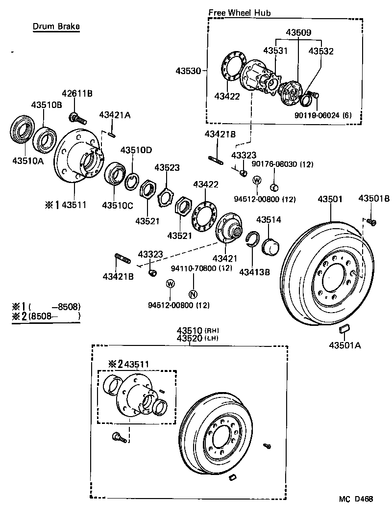 43512-60030 DRUM SUB-ASSY, FRONT BRAKE product image