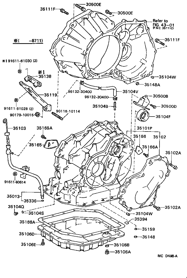 Toyota 35013-12150 TUBE SUB-ASSY, TRANSMISSION OIL FILLER