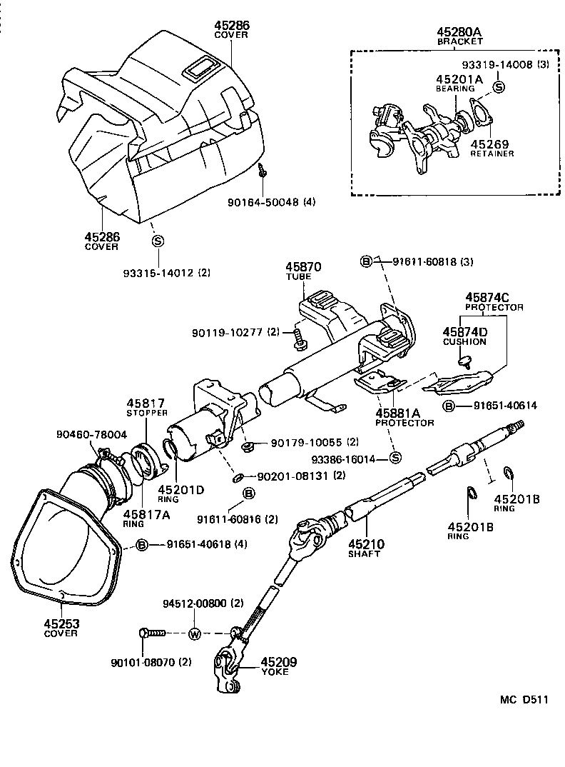 45802-02010 PROTECTOR, STEERING COLUMN, NO.1 product image