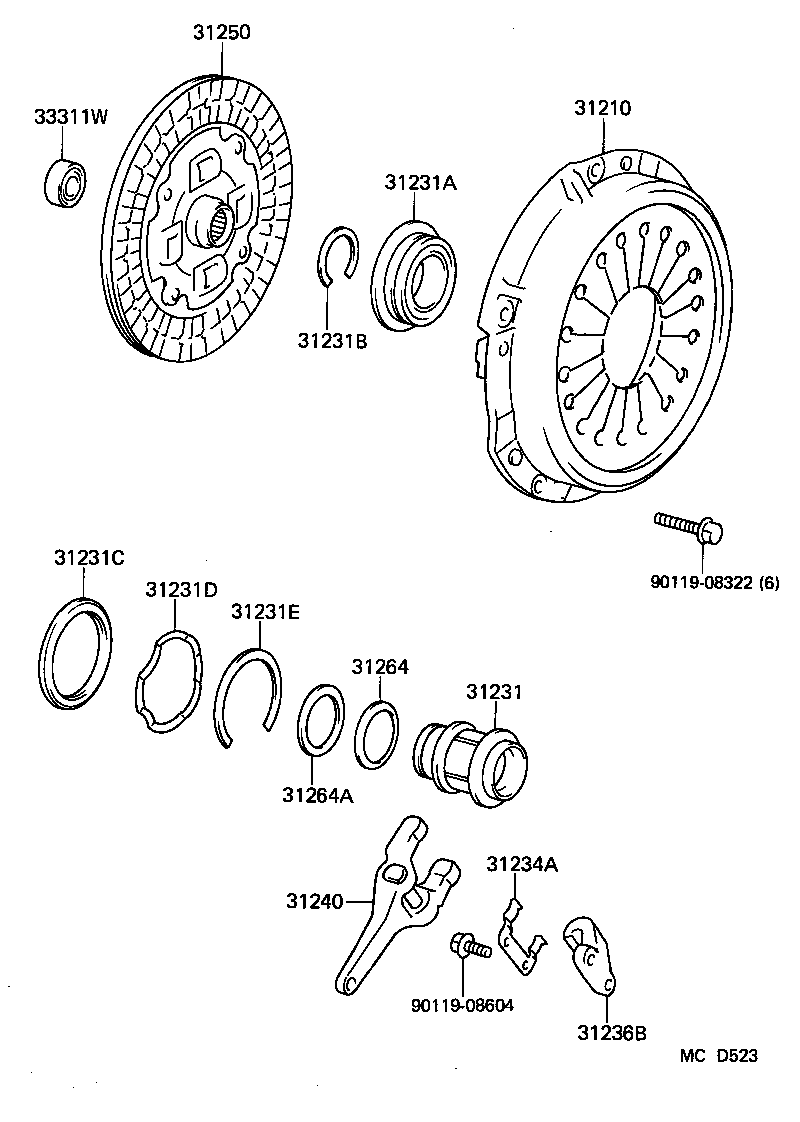 31204-14031 FORK ASSY, CLUTCH RELEASE product image