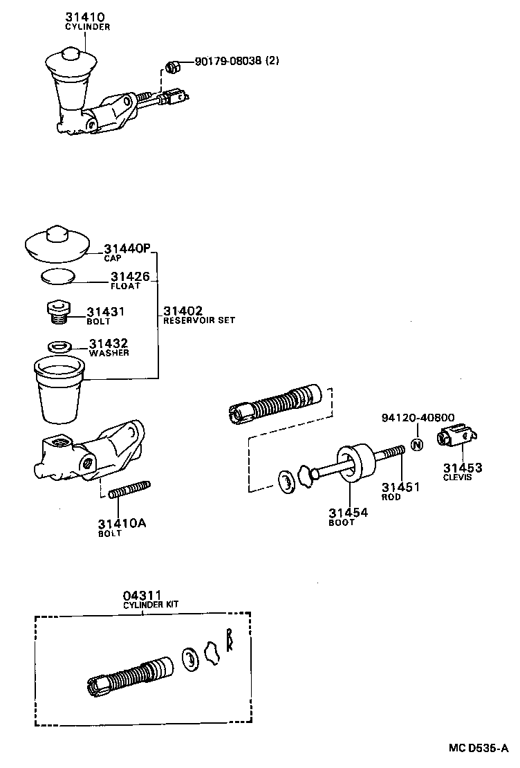 31451-32030 ROD, CLUTCH MASTER CYLINDER PUSH product image