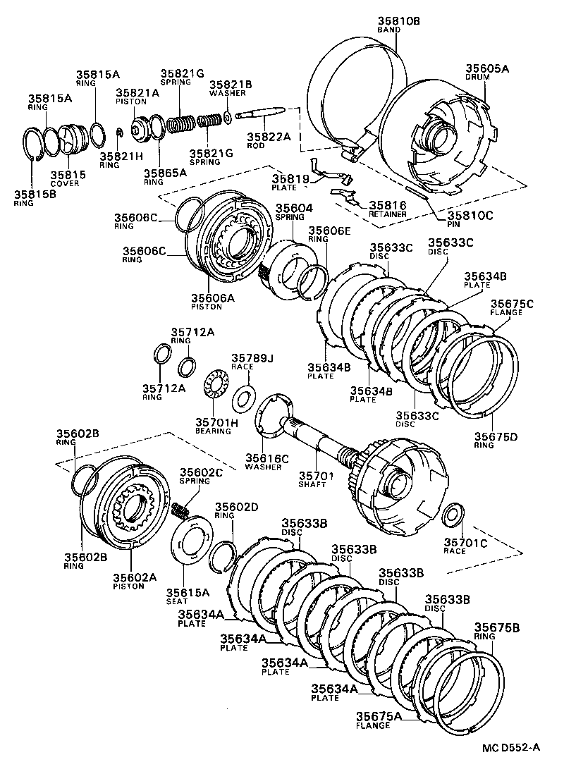 Toyota 35606-32030 PISTON SUB-ASSY, DIRECT CLUTCH