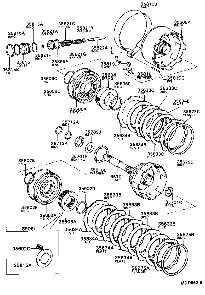 Toyota 35602-32040 PISTON SUB-ASSY, FORWARD CLUTCH