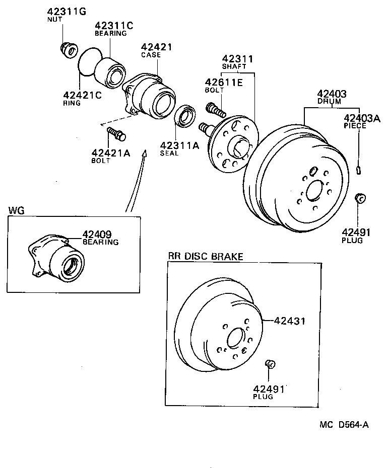 Toyota 42301-32030 SHAFT, REAR AXLE
