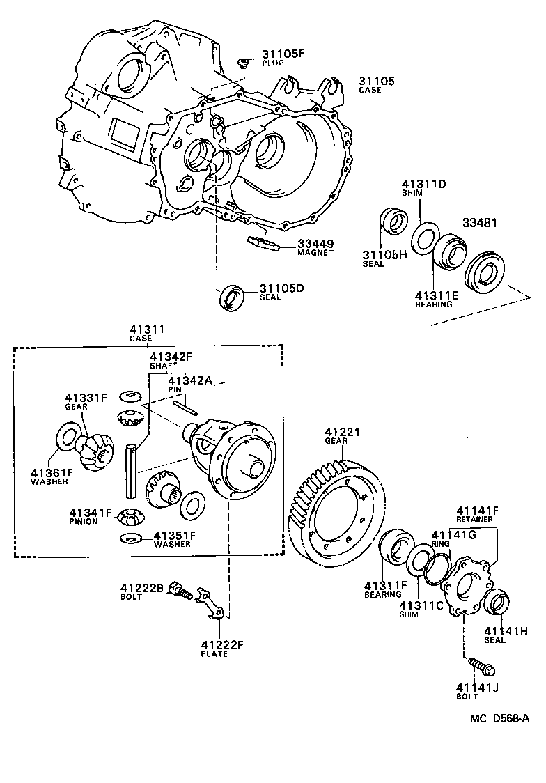 Toyota 90366-50021 BEARING, TAPERED ROLLER (FOR FRONT DIFFERENTIAL CASE REAR)
