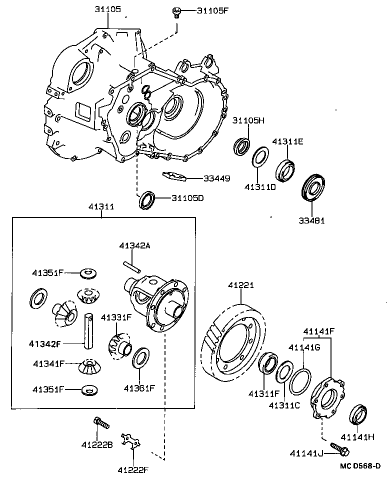 Toyota 90366-50030 BEARING, TAPERED ROLLER (FOR FRONT DIFFERENTIAL CASE REAR)