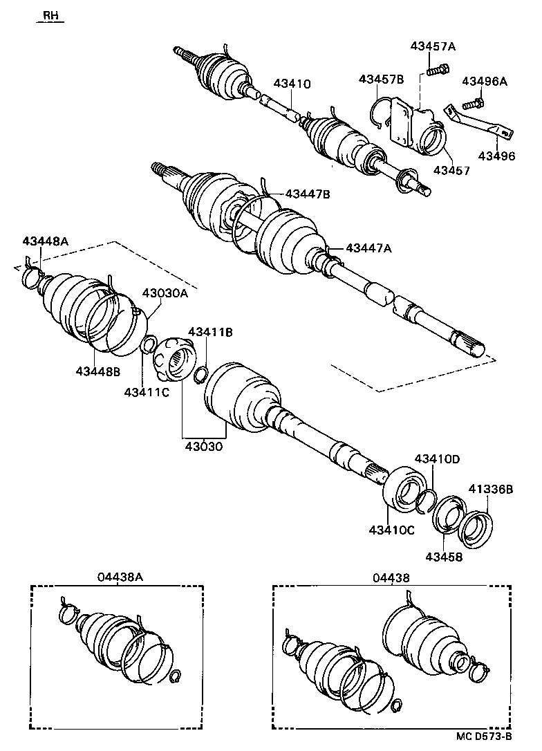41304-22040 SHAFT SUB-ASSY, DIFFERENTIAL SIDE GEAR, RH product image