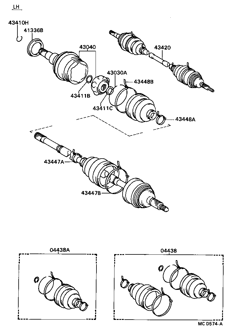 41304-22040 SHAFT SUB-ASSY, DIFFERENTIAL SIDE GEAR, RH product image