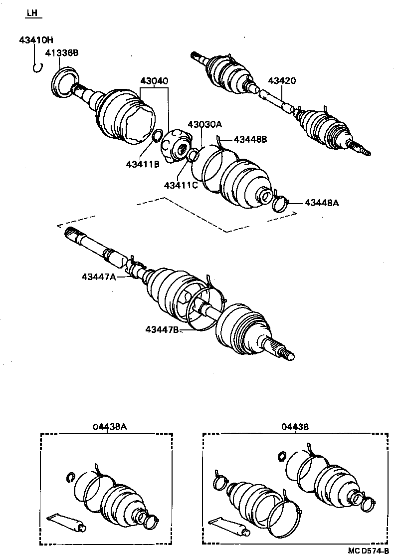 04438-32120 BOOT KIT, FRONT DRIVE SHAFT product image