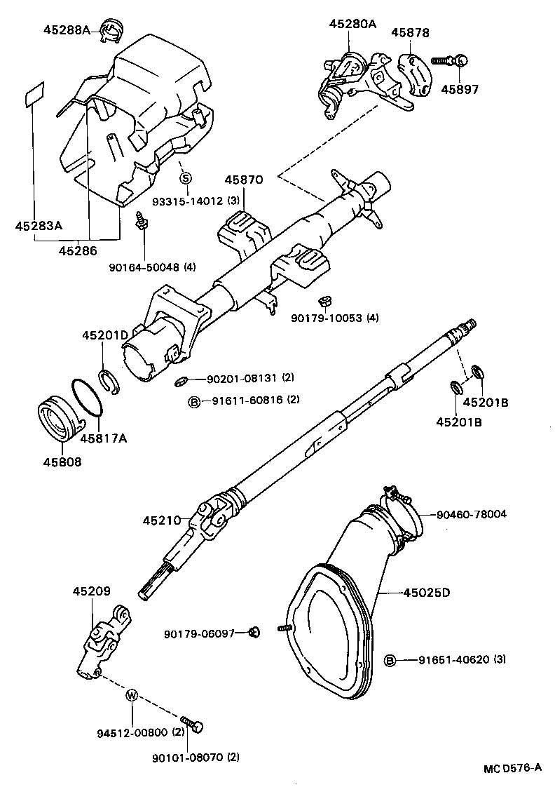 45210-32100 SHAFT ASSY, STEERING MAIN product image