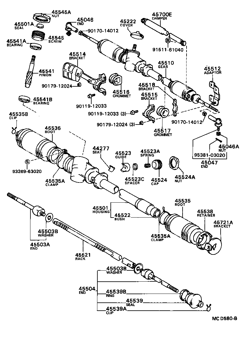 44203-32071 HOUSING SUB-ASSY, POWER STEERING RACK product image