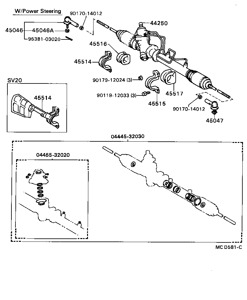 44203-32071 HOUSING SUB-ASSY, POWER STEERING RACK product image