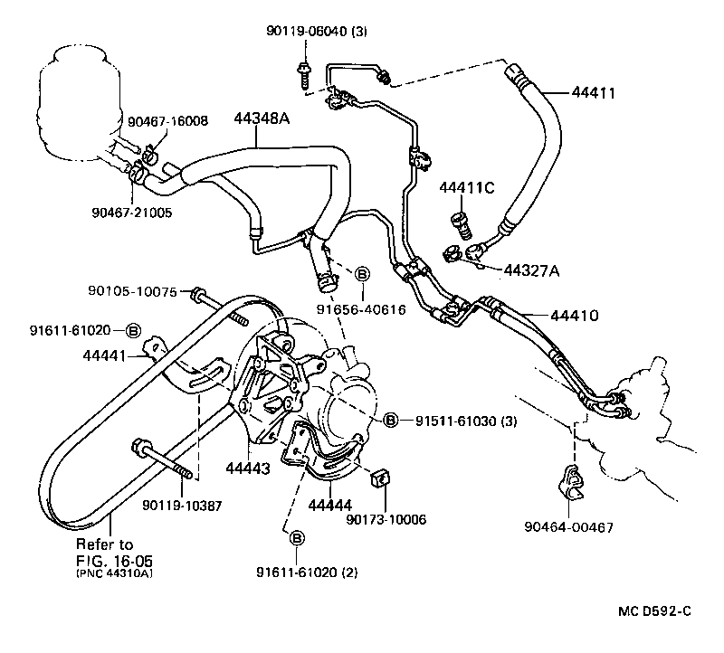Toyota 44411-32070 HOSE, PRESSURE FEED