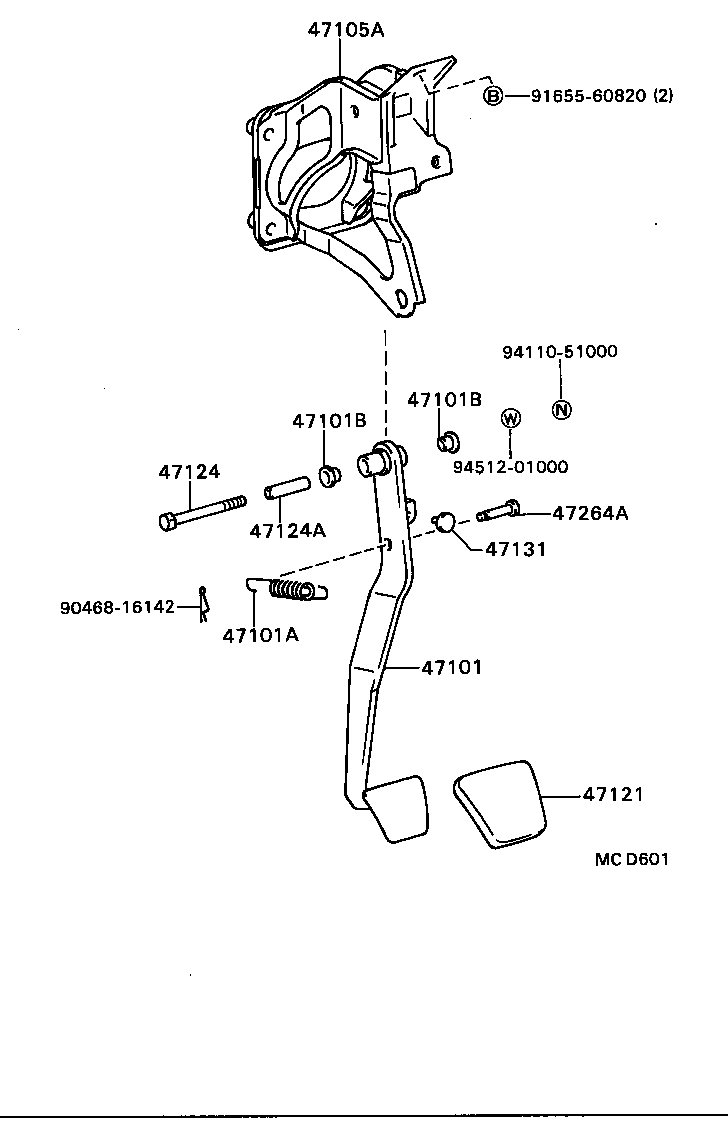47101-32101 PEDAL SUB-ASSY, BRAKE product image