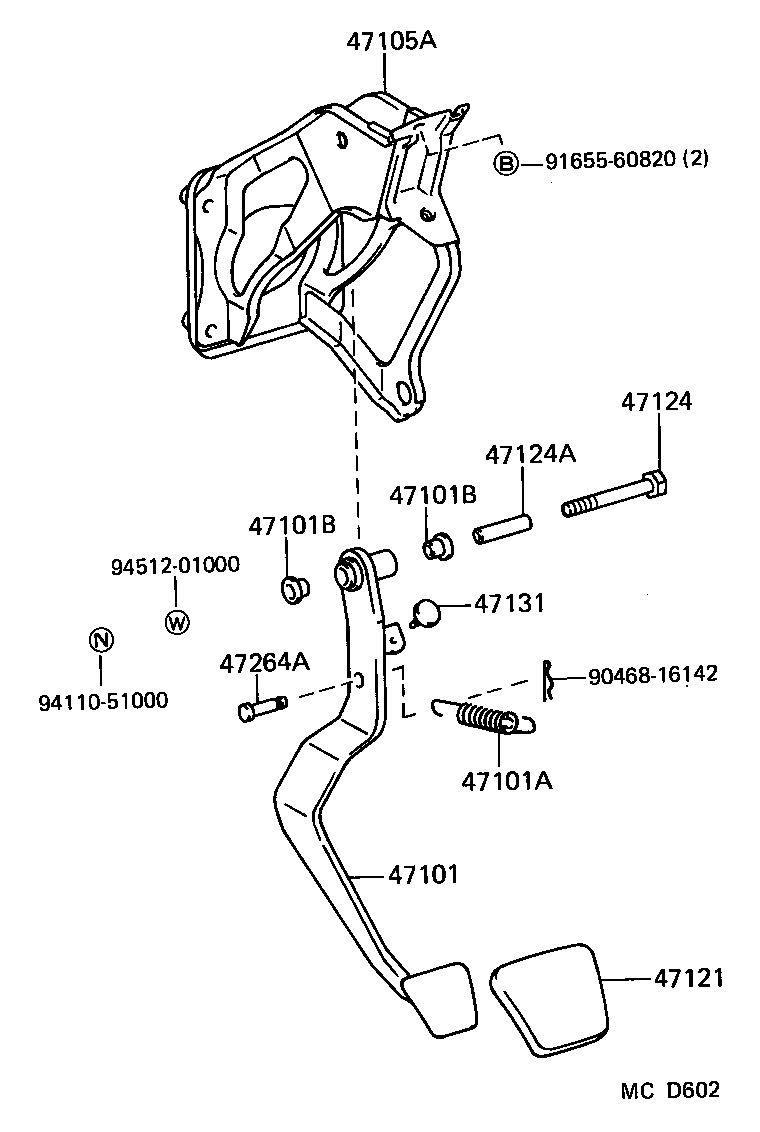 47101-32110 PEDAL SUB-ASSY, BRAKE product image