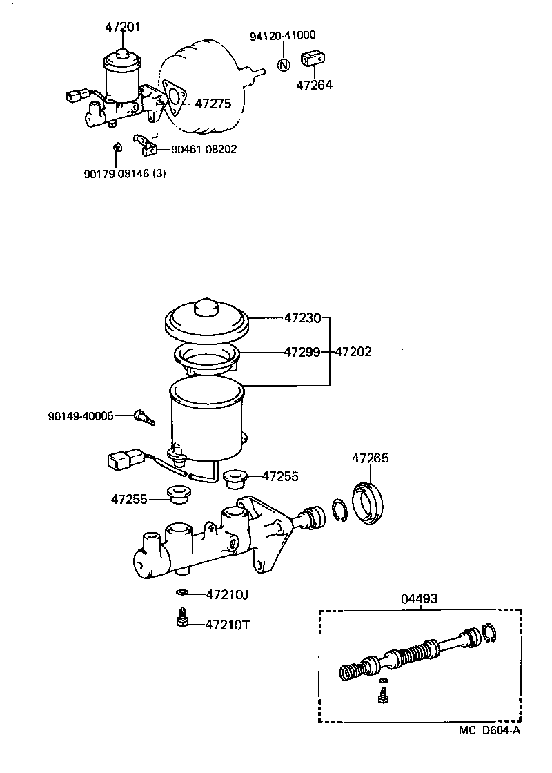 Toyota 04493-32061 CYLINDER KIT, BRAKE MASTER