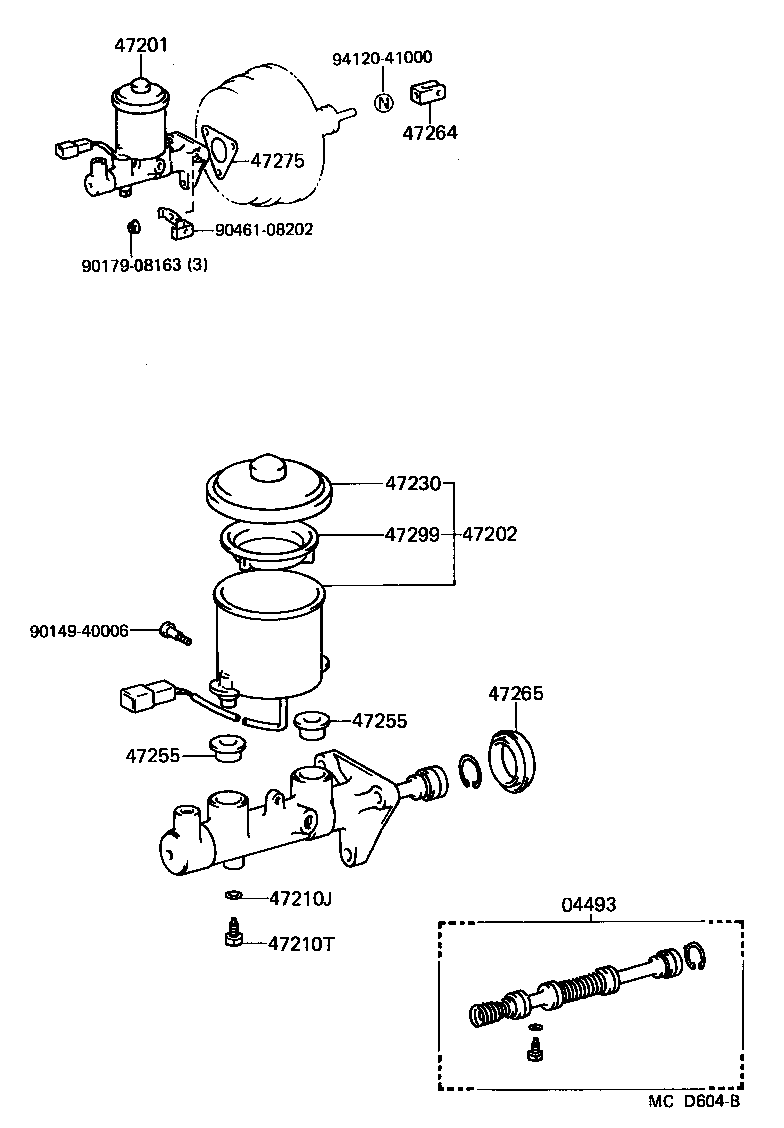 Toyota 47201-32220 CYLINDER SUB-ASSY, BRAKE MASTER