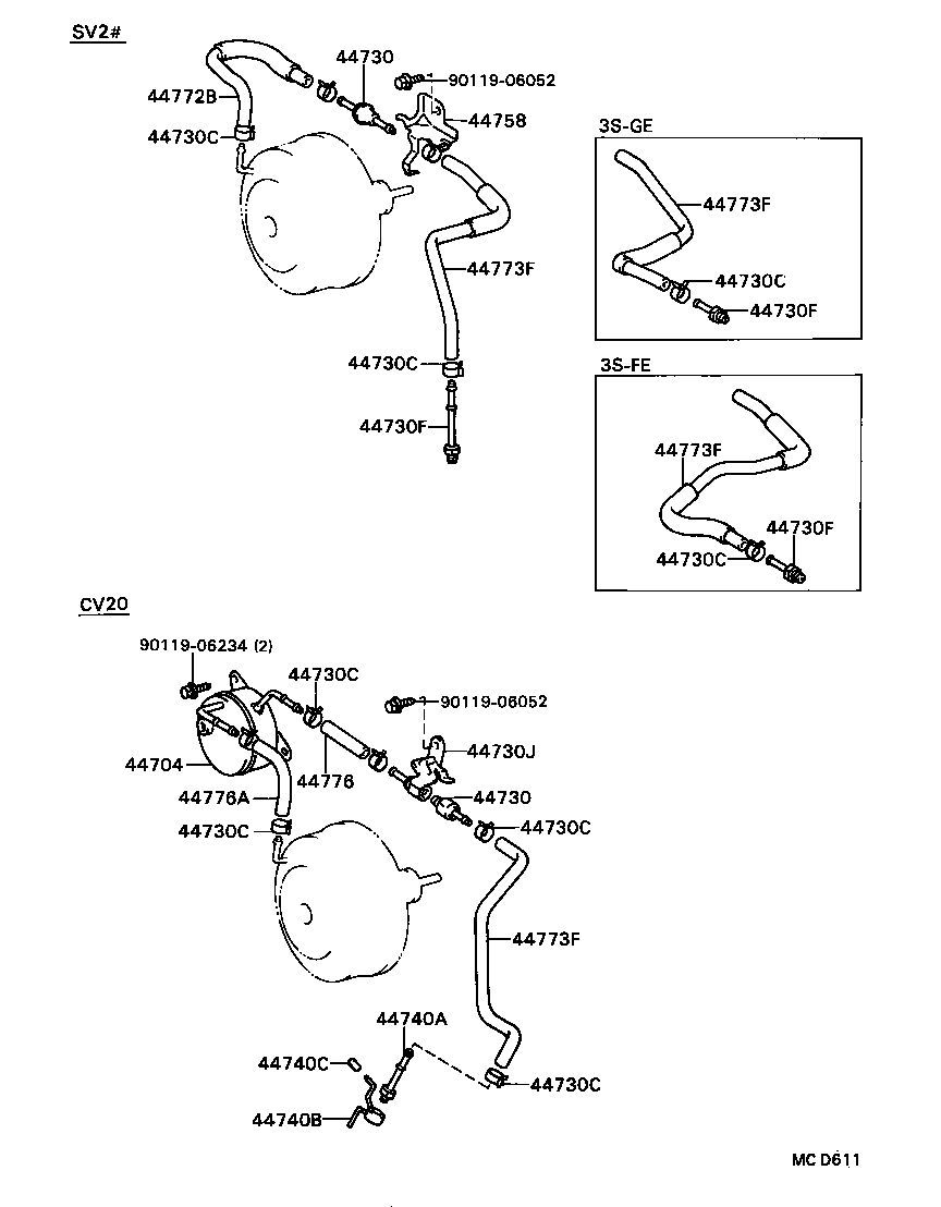 44773-32080 HOSE, UNION TO CHECK VALVE product image
