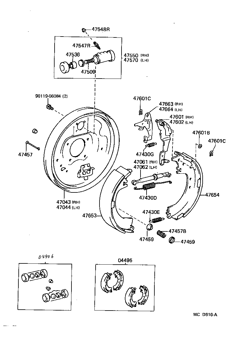 Toyota 04495-32020 SHOE KIT, REAR BRAKE