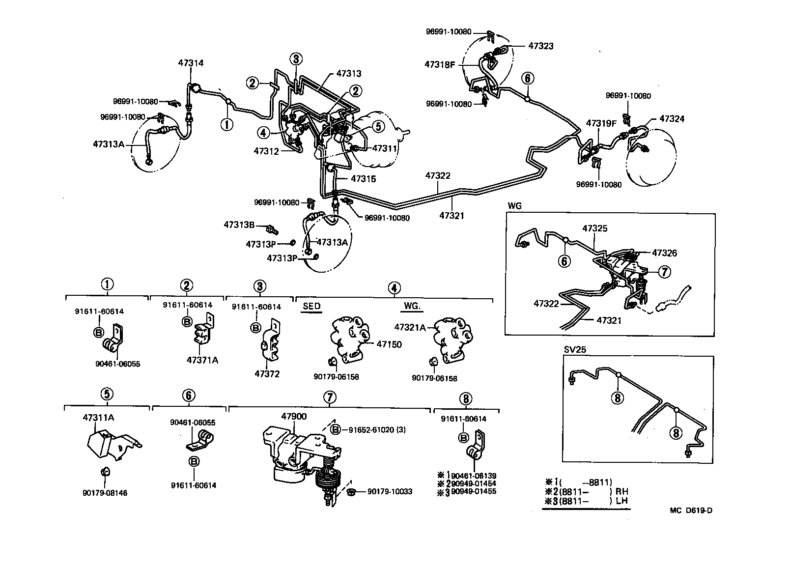 Toyota 47371-32040 CLAMP, BRAKE TUBE, NO.3