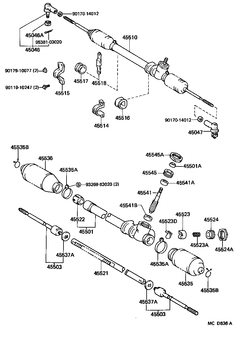 Toyota 45524-10030 CAP, RACK GUIDE SPRING(FOR POWER STEERING)