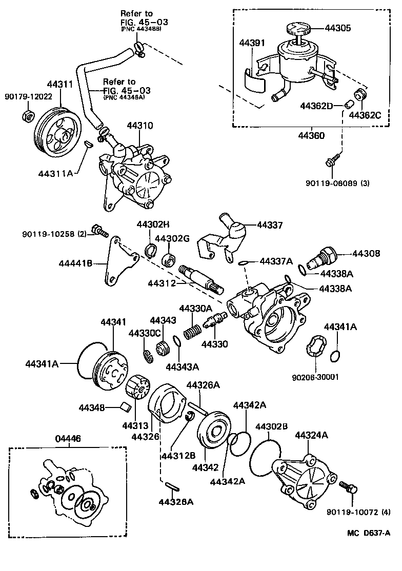 Toyota 44305-12010 CAP SUB-ASSY, VANE PUMP OIL RESERVOIR