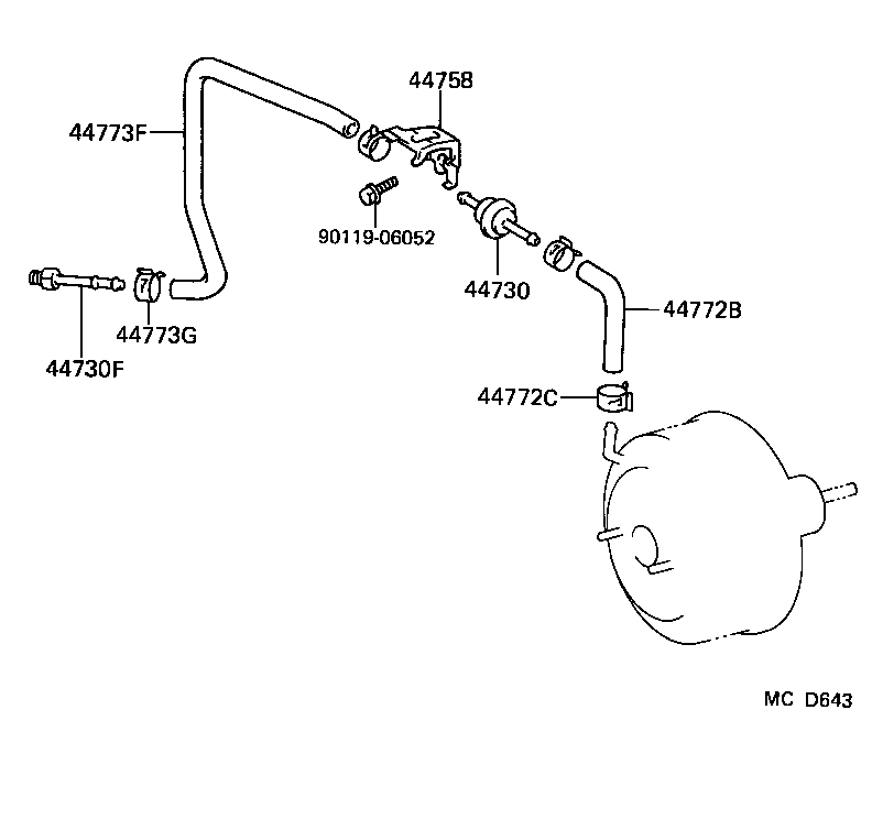 44673-16170 BODY, BOOSTER VALVE product image