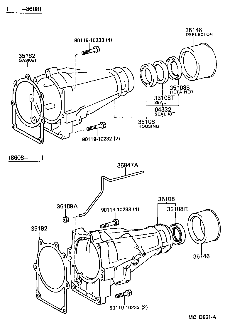 Toyota 35108-30101 HOUSING SUB-ASSY, EXTENSION (ATM)