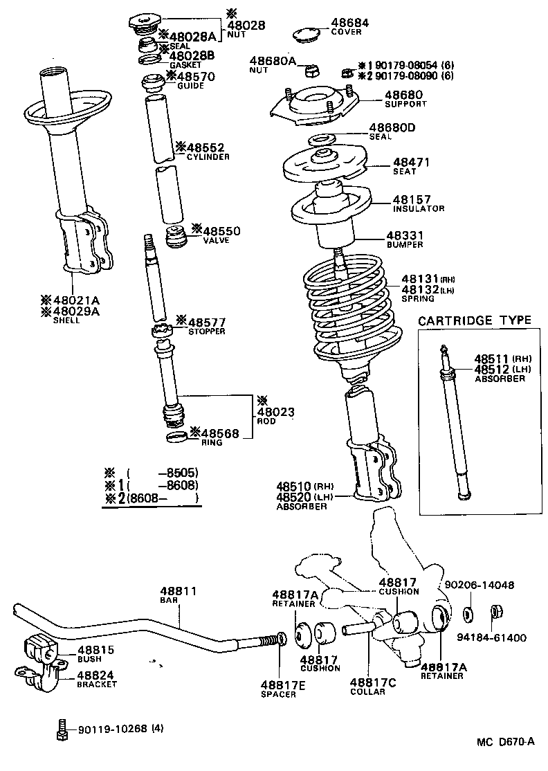 Toyota 48331-16030 BUMPER, FRONT SPRING, NO.1