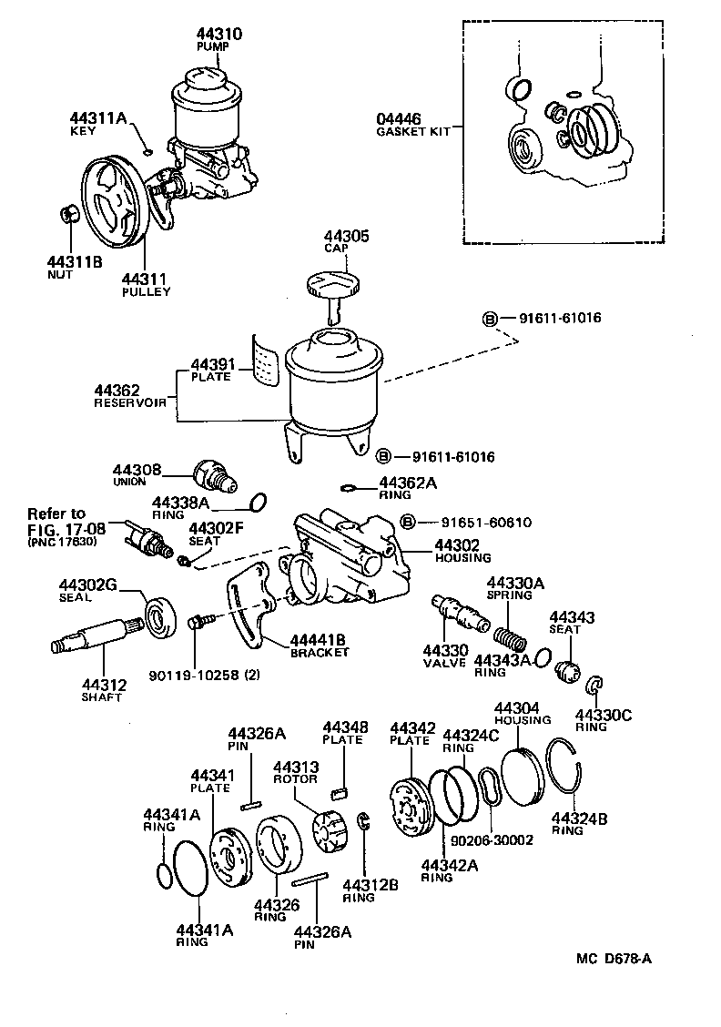 44304-30061 HOUSING SUB-ASSY, VANE PUMP, REAR product image