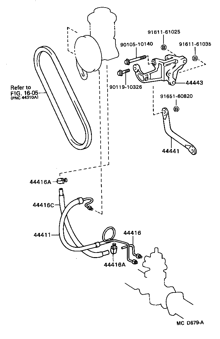 44379-22050 BRACKET, OIL RESERVOIR, NO.2 product image