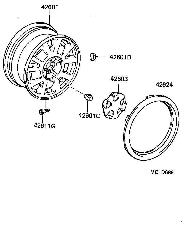42603-20140 ORNAMENT SUB-ASSY, WHEEL HUB product image