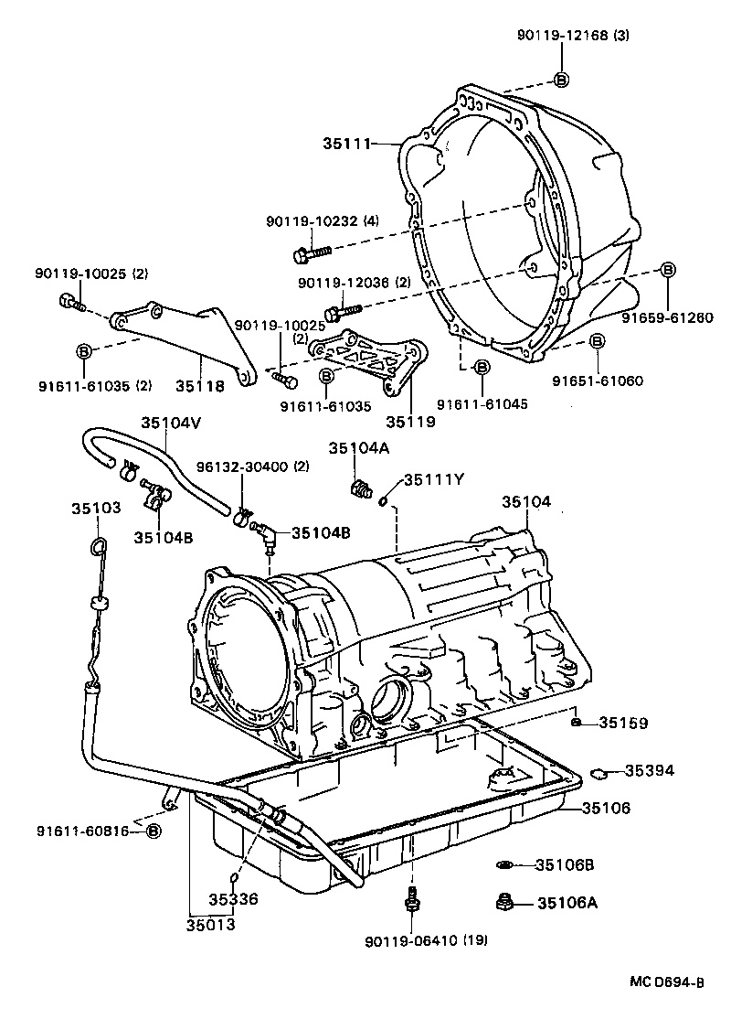 35013-35070 TUBE SUB-ASSY, TRANSMISSION OIL FILLER product image