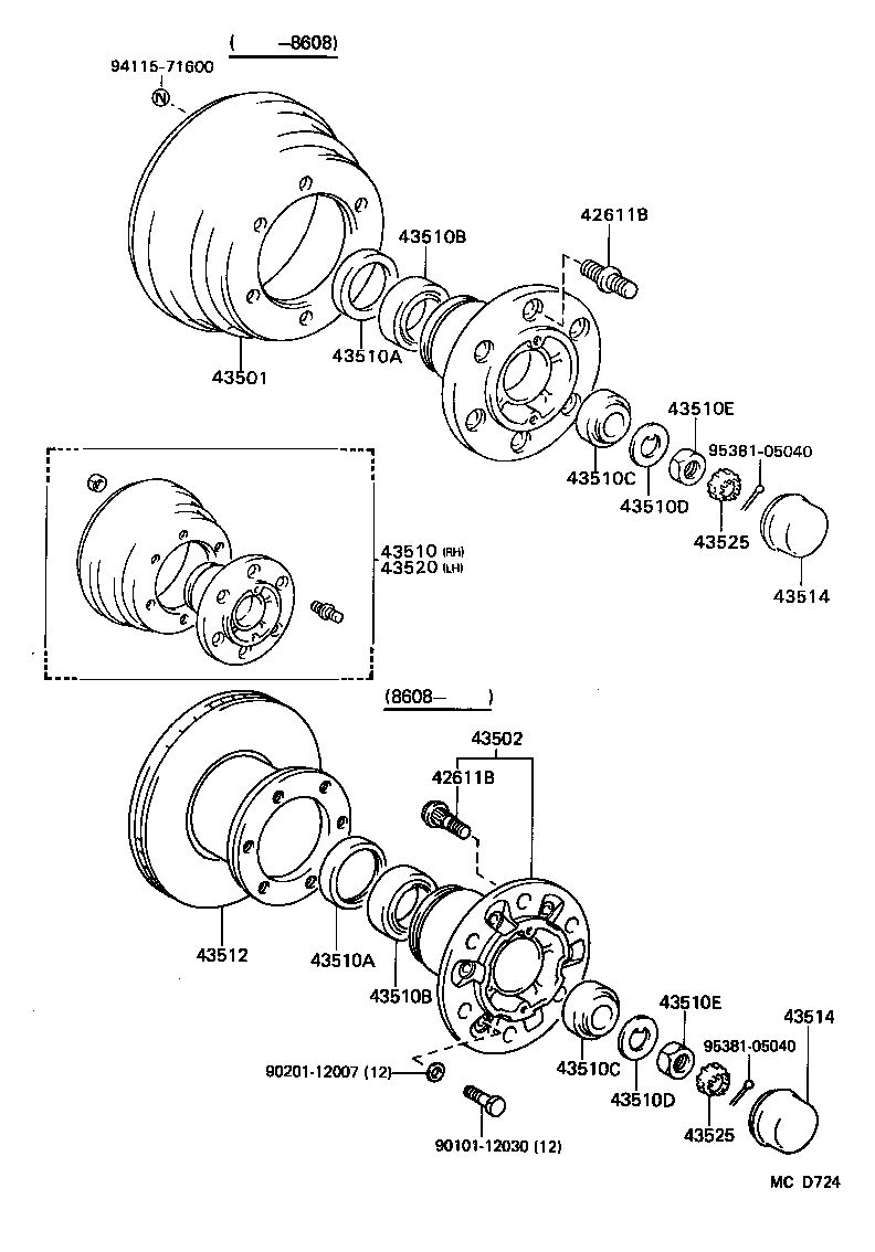 43502-25010 HUB SUB-ASSY, FRONT AXLE product image