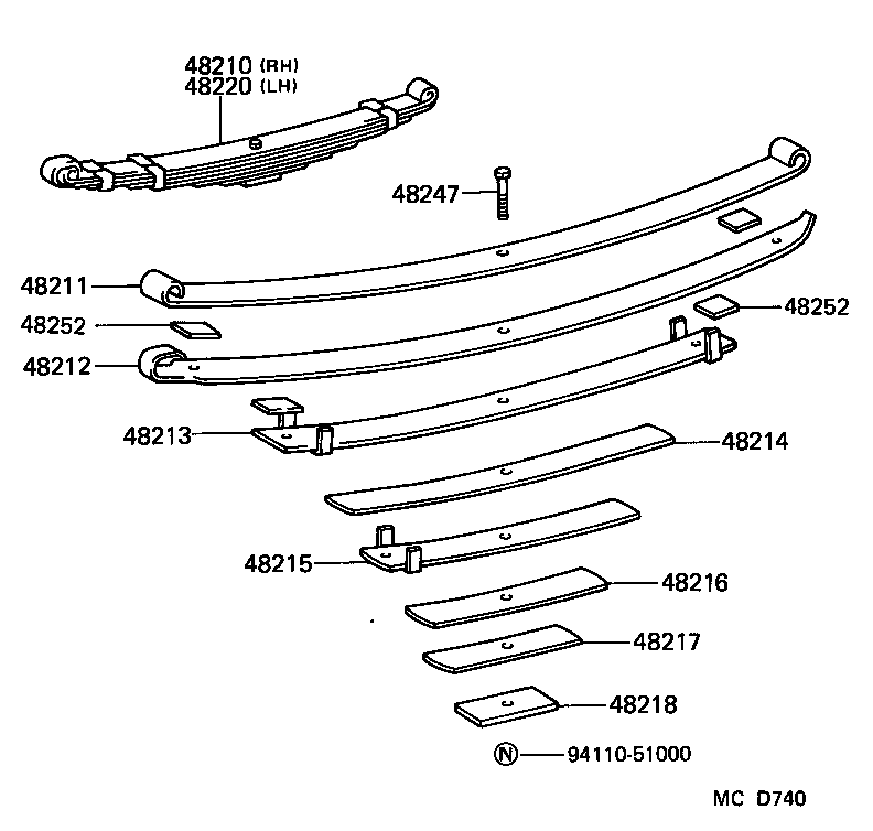 48202-60260 LEAF, REAR SPRING, NO.3 product image