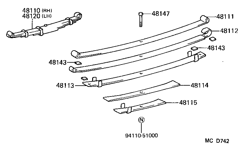 48412-60021 BRACKET, FRONT SPRING(FOR REAR RH) product image