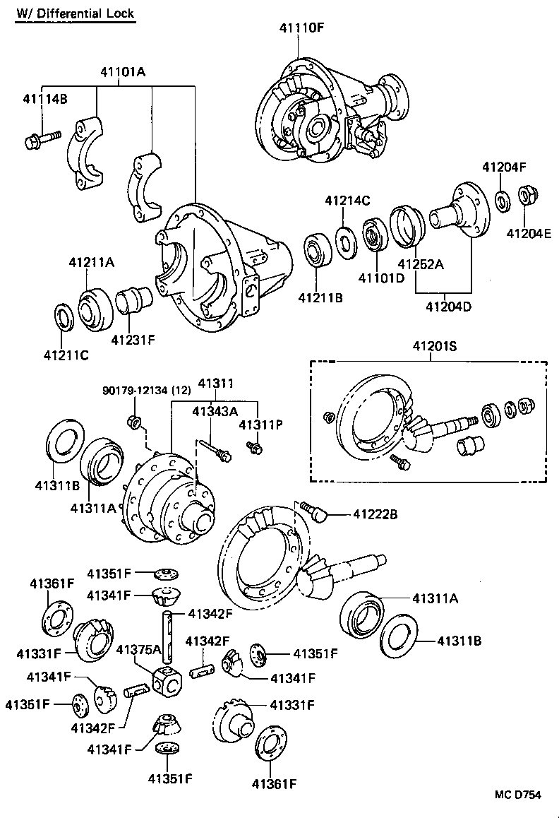 41201-69185 FINAL GEAR KIT, DIFFERENTIAL, FRONT product image