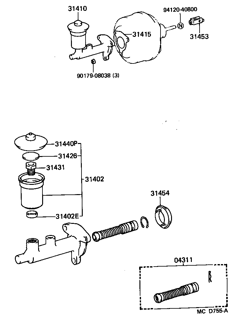 31415-60010 GASKET, CLUTCH MASTER CYLINDER product image