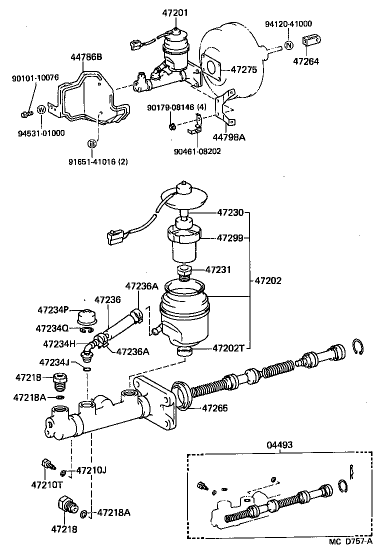 04493-60170 CYLINDER KIT, BRAKE MASTER product image