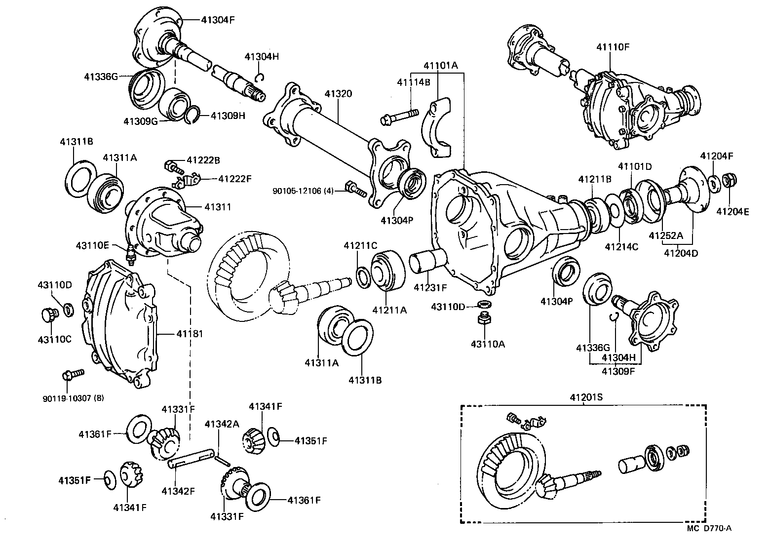 41201-39775 FINAL GEAR KIT, DIFFERENTIAL, FRONT product image