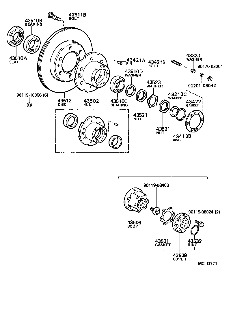 43512-26081 DISC, FRONT product image