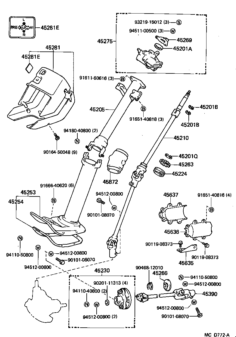 45307-26070 BRACKET, STEERING COLUMN, UPPER product image