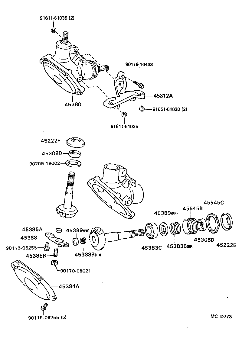 45307-26070 BRACKET, STEERING COLUMN, UPPER product image